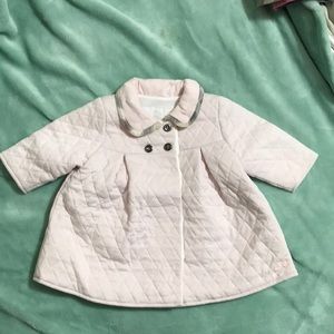 Burberry baby pink quilted coat, 3/6M